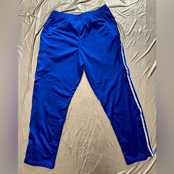 Custom Bejeweled Adidas track pants with Velcro sides and zipper ankle- blue - Picture 3 of 5
